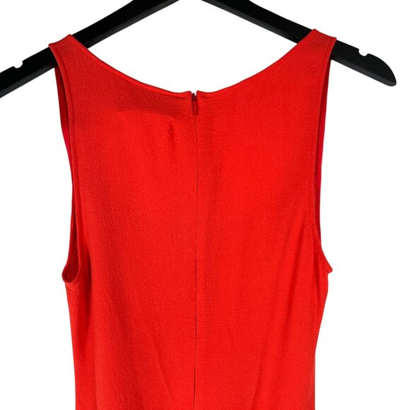 Reformation Tiegen Sleeveless Mini Dress Square Neck Slit in Coral Red Size 4 - Picture 8 of 11